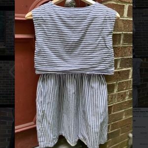 J Crew Blue and White Pinstripe Summer Dress